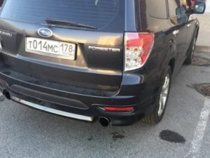 Накладка на задний бампер Subaru Forester 3 (SH)