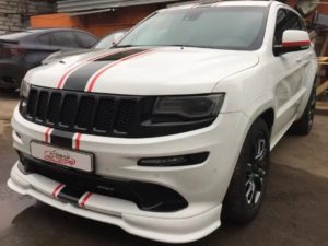 Накладка на передний бампер Jeep Ggrand Cherokee