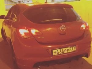 Накладка заднего бампера Opel Astra J (MS-0004)